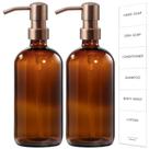 Dispensador de sabonete GMISUN Amber Glass 500 ml com bomba de ouro rosa, pacote com 2 unidades