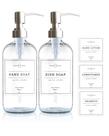 Dispensador de sabonete Vine Creations Clear Glass 480 ml, pacote com 2