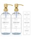 Dispensador de sabonete Vine Creations Clear Glass 480 ml, pacote com 2