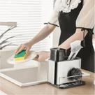Dispenser aço inox 304 Sabão Líquido Bucha Esponja Cozinha