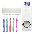 Dispenser Automático para Pasta de Dente com Porta Escovas Plástico Abs Branco Dispenser Automático para Pasta de Dente com Porta Escovas Plástico Abs Branco