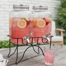 Dispenser Bebidas Kit Com 2 Vidro 8L Festa Evento Torneira