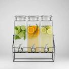 Dispenser Bebidas Kit Com 3 Vidro 6,6L Festa Evento Torneira Dispenser Bebidas Kit Com 3 Vidro 6,6L Festa Evento Torneira
