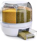 Dispenser de Grãos Giratório 3kg Hermético 6 Divisórias com Copo Medidor Organizador de Cereais