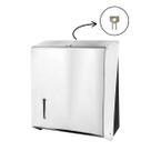 Dispenser de Papel Toalha Inox branco Interfolhas Sem Porta Cadedado - Loren Metais
