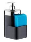 Dispenser detergente 500ml porta esponja preto/cromado - future