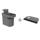 Dispenser Detergente 650ml com rodo de Pia Compacto Chumbo Dispenser Detergente 650ml com rodo de Pia Compacto Chumbo