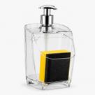 Dispenser Detergente Translúcido 500ml UZ UTILIDADES com Porta Esponja para Pia Premium
