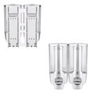 Dispenser Duplo Alcool Gel Shampoo kit 5 uni Sabonete Liquido