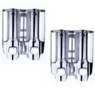 Dispenser Duplo Kit 2 uni Shampoo Alcool Gel Sabonete Liquido Shopping Lanchonete Hotel Dispenser Duplo Kit 2 uni Shampoo Alcool Gel Sabonete Liquido Shopping Lanchonete Hotel