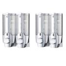 Dispenser Duplo Kit 2 uni Shampoo Alcool Gel Sabonete Liquido Shopping Lanchonete Hotel