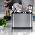 Dispenser Expositor Porta Talher Escorredor 4 Divisórias Aço inox escovado 316