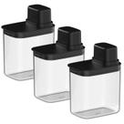 Dispenser Hermético Organizador Cozinha 1,5L Drop OU - Preto Kit c/3