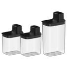 Dispenser Hermético Organizador Cozinha 1,5L e 2,3L Drop OU - Preto Kit c/3