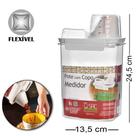 Dispenser multiuso de plastico pet flexivel com copo tampa graduado trava e alca 1800ml