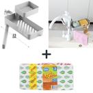Dispenser Multiuso Suporte Pia Detergente Esponja + Kit Com 3 Panos