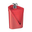 Dispenser Organizador Prático De Pia Porta Detergente E Esponja Bucha Sólido Click Cozinha Vermelho