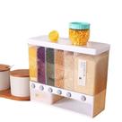 Dispenser para cereais de parede grande 6 divisoes organizador porta alimentos graos arroz feijao suporte mesa bancada c Dispenser para cereais de parede grande 6 divisoes organizador porta alimentos graos arroz feijao suporte mesa bancada c