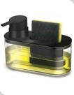 Dispenser para Detergente com Porta Bucha Preto