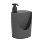 Dispenser para Detergente e Esponja Coza Basic 600ml Cinza Chumbo
