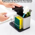 Dispenser Para Sabão Líquido Organizador Cozinha Detergente Utensílios Inox Esponja Pia Limpeza