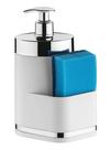 Dispenser porta detergente 500ml e esponja branco/cromado - future