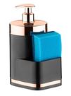 Dispenser porta detergente 500ml e esponja preto/rose - future
