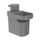 Dispenser Porta Detergente 650ml Com Compartimento Para Esponja Organizador Para Pia Lavabo Banheiro
