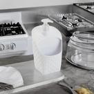 Dispenser Porta Detergente e Bucha Rattan Branco
