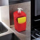 Dispenser Porta Detergente e Bucha Rattan Vermelho