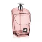 Dispenser Porta Detergente Gold Translúcido 500ml Rosa Uz Utilidades