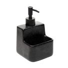 Dispenser Porta Sabão E Suporte Esponja 430ml Cerâmica Pia