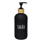Dispenser Porta Sabão Sabonete Líquido Em Vidro Preto Tingido 500ml Dispenser Porta Sabão Sabonete Líquido Em Vidro Preto Tingido 500ml
