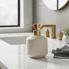 Dispenser Porta Sabonete Líquido Para Lavabo Em Cimento Luxo