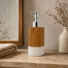 Dispenser Sabonete Líquido de Bambu Decorado Lavabo Rústico