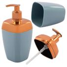Dispenser Sabonete Líquido Saboneteira 300ml Tampa Rosé Gold Brilhante Organizador Para Álcool Gel Banheiro Lavabo Pia Bancada Dispenser Sabonete Líquido Saboneteira 300ml Tampa Rosé Gold Brilhante Organizador Para Álcool Gel Banheiro Lavabo Pia Bancada