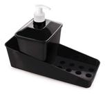 Dispenser Sabonete Porta Detergente Sabão Esponja Preto