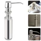 Dispenser Suporte Sabonete Detergente Líquido Embutir Pia Cuba Pedra Aço Inox 300ml Bico Dosador