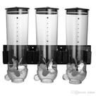 Dispenser triplo 3 potes hermetico de parede porta alimentos cereais sucrilhos granola cozinha luxo