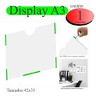 Display a3 expositor folhas quadro aviso parede PET HORIZ