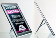 Display Expositor Porta Folha A4 em Alumínio Modelo para Mesa e Parede