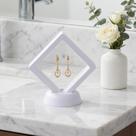 Display Flutuante 7cm Preto ou Branco Expositor de Moedas e Pedras Preciosas para Colecionadore