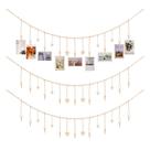 Display fotográfico KLOGTSIND, 3 peças de decoração de parede com 9 clipes e corações
