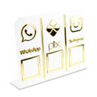 Display Placa 3 em 1 Redes Sociais Pix Instagram Qr Code Branco