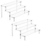 Display Risers de acrílico HENABLE Clear Cupcake Stand de 3 camadas Display Risers de acrílico HENABLE Clear Cupcake Stand de 3 camadas