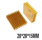 Dissipador De Calor De Aluminio 28mmx28mmx15mm Dourado