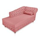 Divã Chesterfield 165 Cm Capitonado Com Strass Suede Rose Divã Chesterfield 165 Cm Capitonado Com Strass Suede Rose