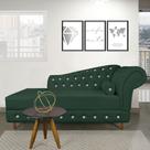 Divã Chesterfield 165 cm Capitonado com Strass Suede Verde M11 - D'Rossi Divã Chesterfield 165 cm Capitonado com Strass Suede Verde M11 - D'Rossi