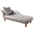 Divã Chesterfield Anna Recamier 160cm Via Encanto Bege Lado Esquerdo