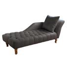 Divã Chesterfield Anna Recamier 160cm Via Encanto Veludo Cinza Lado Direito Divã Chesterfield Anna Recamier 160cm Via Encanto Veludo Cinza Lado Direito